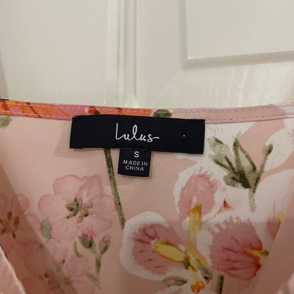 Lulus Remarkable Entrance Pink Floral Print Satin Midi Dress - Size S - Picture 6 of 6